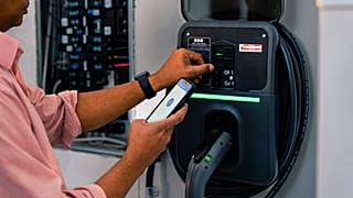 Smart tools at used to charge an electronic vehicle.