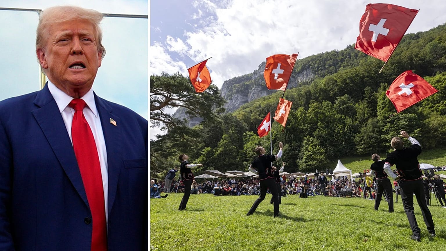 Donald Trump és egy hagyományos svájci nemzeti ünnepség