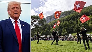 Donald Trump és egy hagyományos svájci nemzeti ünnepség