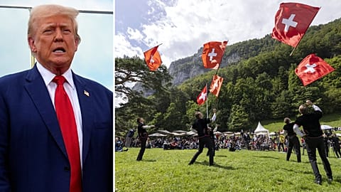 Donald Trump és egy hagyományos svájci nemzeti ünnepség