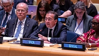 Los ministros de Asuntos Exteriores de Francia, Eslovenia, España y Eslovaquia durante una reunión de ministros de Asuntos Exteriores de la UE.
