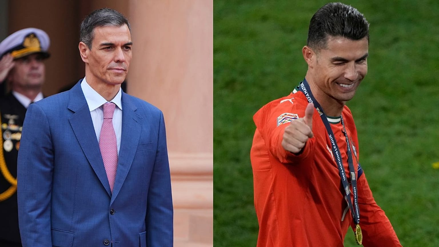 Sánchez, izquierda, y Ronaldo, derecha.