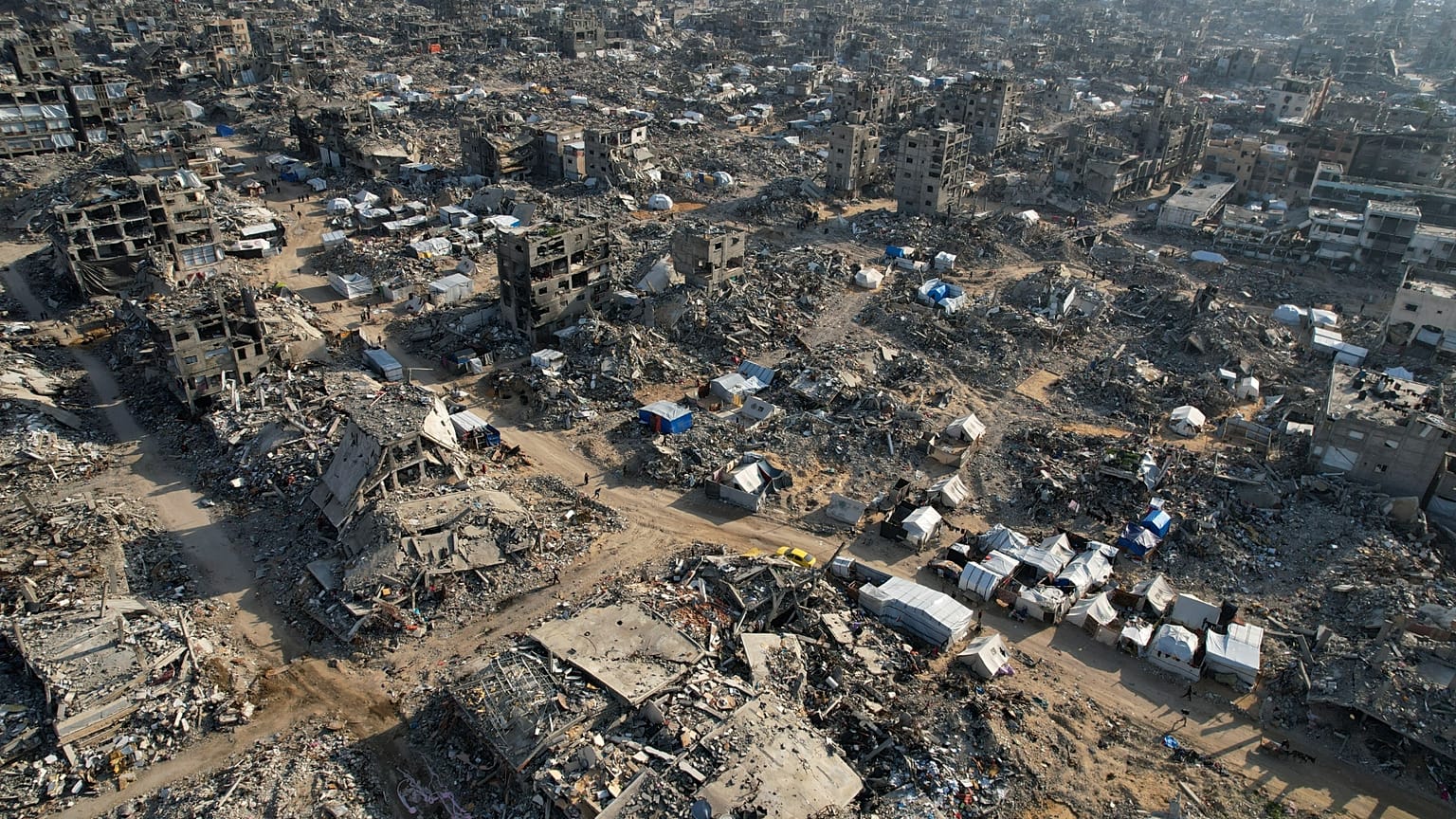 Egy légi felvétele Beit Lahiyában, 2025. február 17.