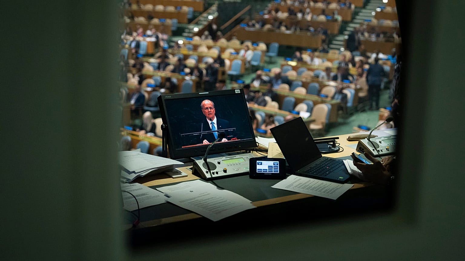 Filistin Başbakanı Mustafa Muhammed, Birleşmiş Milletler'de düzenlenen konferansta konuşma yaparken, 28 Temmuz 2025