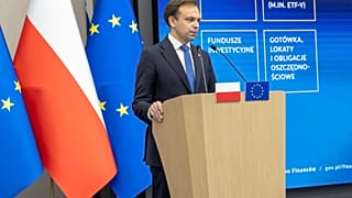 Minister Finansów Andrzej Domański na konferencji prasowej, Warszawa, 05.08.2025 r.