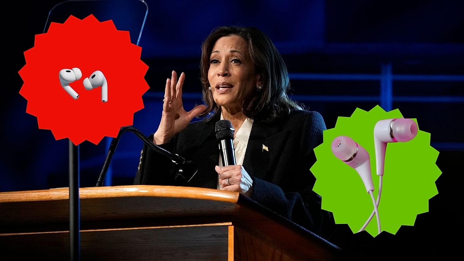O que está por detrás do receio de Kamala Harris em relação aos auscultadores sem fios? 