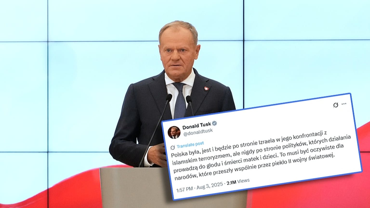 Powodem dyplomatycznych napięć między Polską a Izraelem był niedzielny wpis Donalda Tuska w serwisie X.