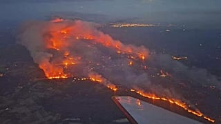 This photo provided by the Securite Civile shows an aerial view of the wildfire in a Mediterranean region near the Spanish border, 5 August, 2025