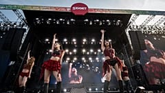 South Korean K-Pop group Kiss Of Life perform during their concert at the Sziget Festival in Budapest, 6 August, 2025