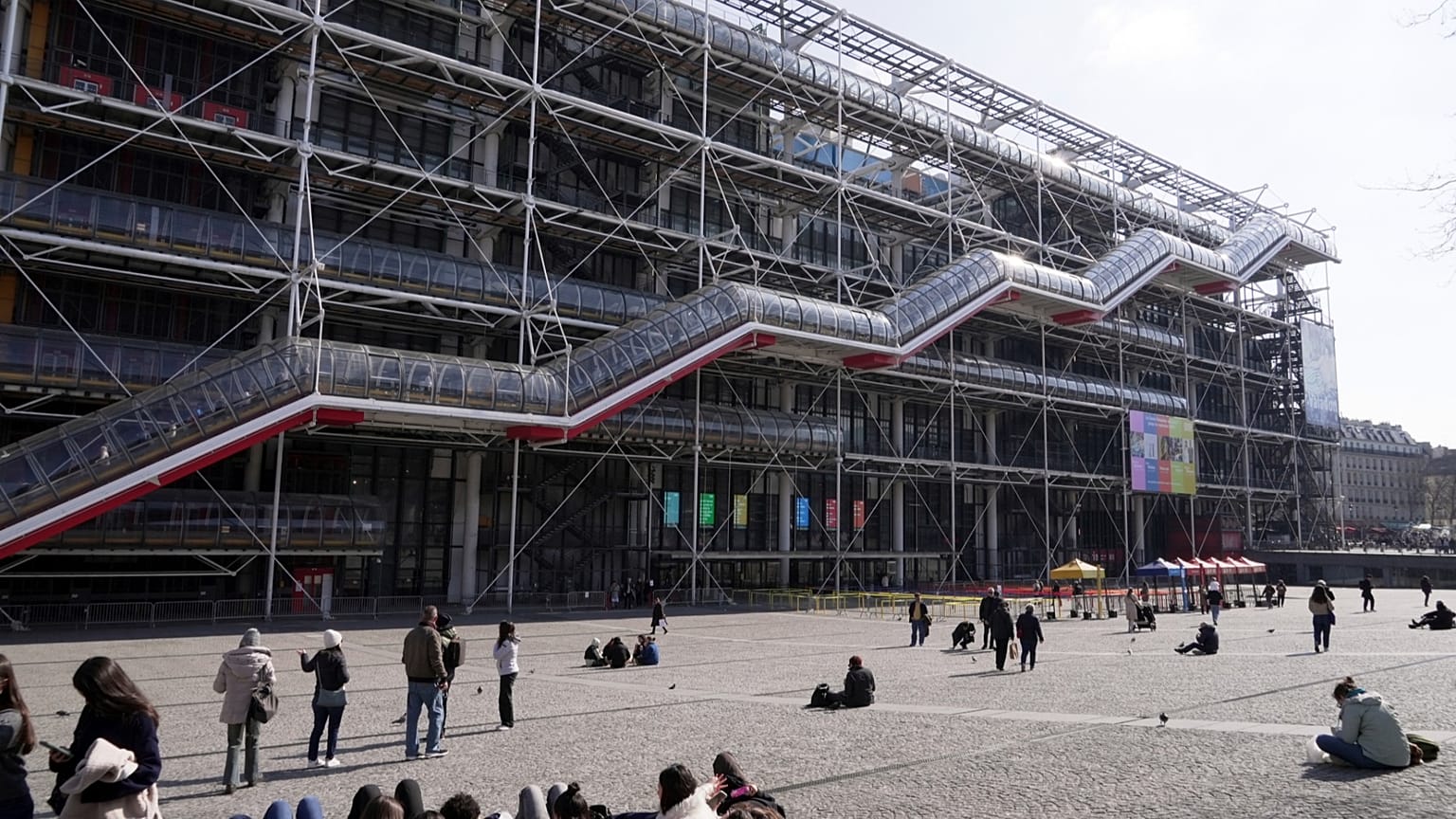 Vue du Centre Pompidou le 17 mars 2025 à Paris. 