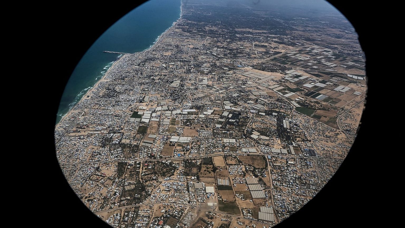 نوار غزه از پنجره هواپیمایی اردنی