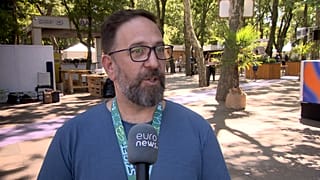 Kádár Tamás, a Sziget Fesztivál igazgatója az Euronewsnak nyilatkozik