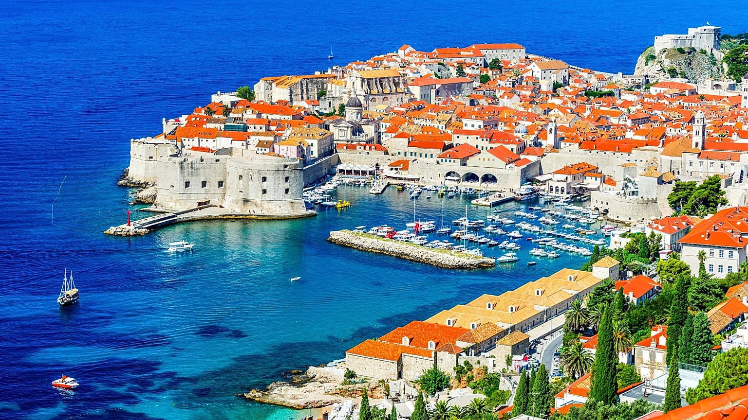 Vista aérea de Dubrovnik, Croácia