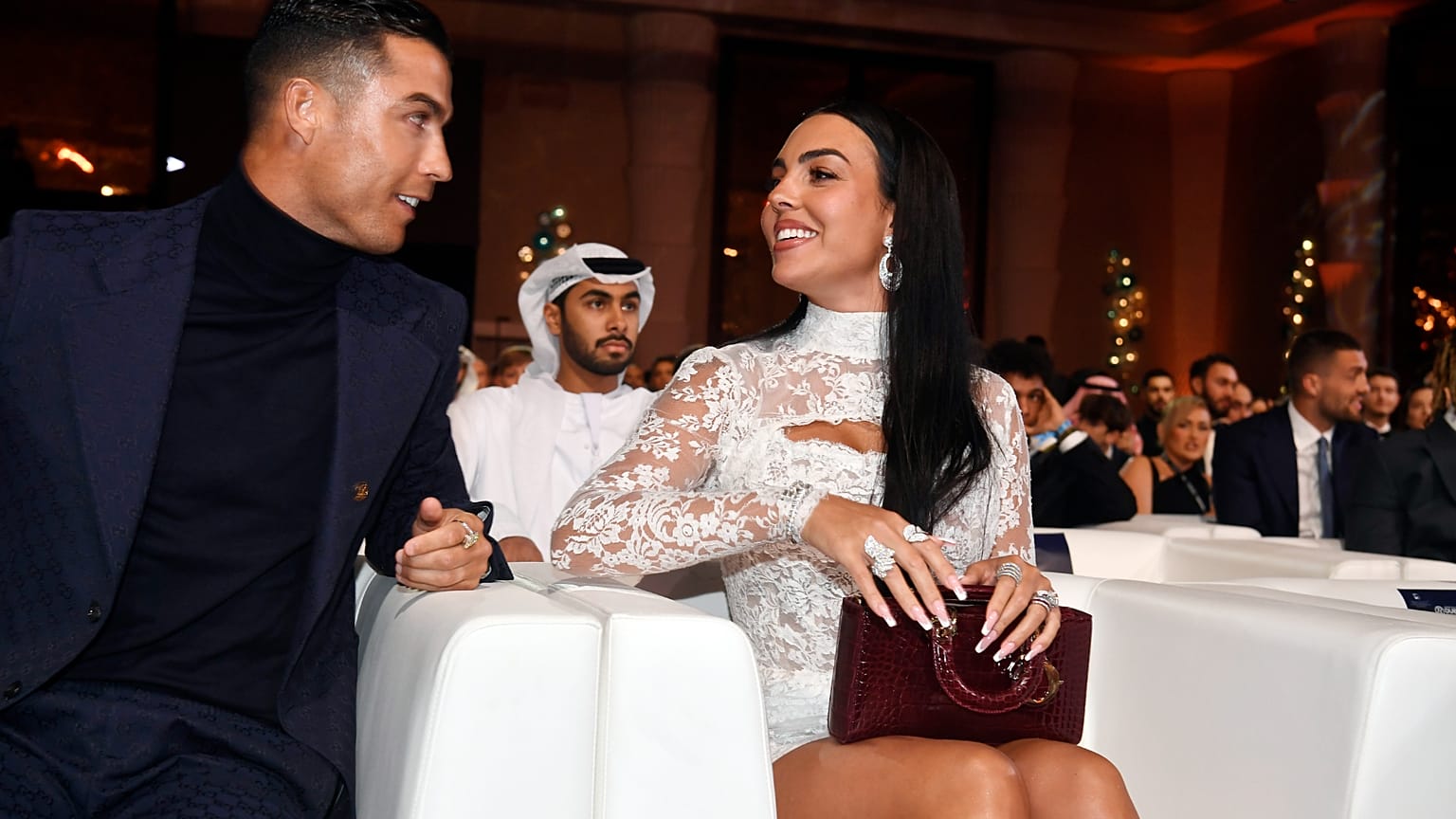 Georgina y Ronaldo en unos premios de fútbol celebrados en Dubái.