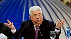 الرئيس الفلسطيني محمود عباس يتحدث بعد اجتماع للقيادة الفلسطينية في مدينة رام الله بالضفة الغربية. الثلاثاء، 22 يناير/كانون الثاني 2020.