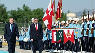Cumhurbaşkanı Recep Tayyip Erdoğan, Gürcistan Cumhurbaşkanı Miheil Kavelaşvili ile birlikte Ankara'da, 12 Ağustos 2025