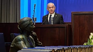 Benjamin Netanyahu comparece en la inauguración del Museo de la Knesset en el antiguo edificio del Parlamento israelí, en Jerusalén, el 11 de agosto de 2025.