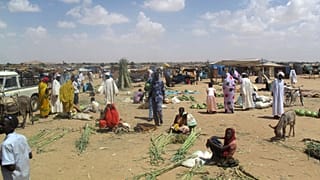 Sudan'ın Kordofan eyaletine bağlı El Faşir kentinde yer alan Ebu Şuk Mülteci Kampı'nın bir görüntüsü, 9 Ekim 2010