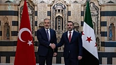 Dışişleri Bakanı Hakan Fidan ve Suriye Dışişleri Bakanı Esad Hasan Şeybani, Şam, 7 Ağustos 2025.