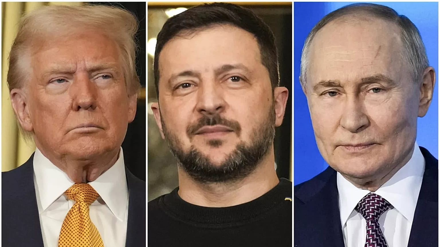 ABD Başkanı Donald Trump ve Ukrayna Cumhurbaşkanı Zelenskiy, 7 Aralık 2024’te Paris’te; Rusya Devlet Başkanı Putin ise 21 Şubat 2025’te Moskova’daki Teknoloji Forumu’nda
