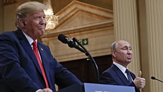Donald Trump amerikai és Vlagyimir Putyin orosz elnök 2018-ban Helsinkiben