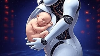 Kaiwa Technology'nin hamilelik robotu konseptini temsilen hazırlanmış bir yapay zeka görseli.