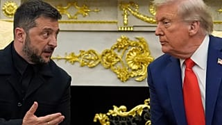 Donald Trump e Volodymyr Zelensky nello Studio Ovale della Casa Bianca (18 agosto 2025)