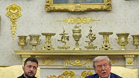 Volodymyr Zelenskyy meeting Donald Trump in the Oval Office of the White House - Monday 18 August 2025