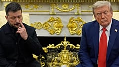 Präsident Donald Trump trifft sich mit dem ukrainischen Präsidenten Volodymyr Zelenskyy im Oval Office im Weißen Haus, 18. August 2025