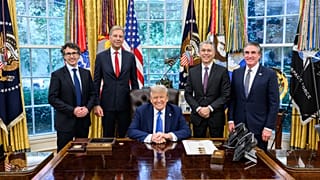 Incoming Rio Tinto chief executive Simon Trott, outgoing head Jakob Stausholm and BHP chief Mike Henry met US President Donald Trump and Secretary of the Interior Doug Burgum.