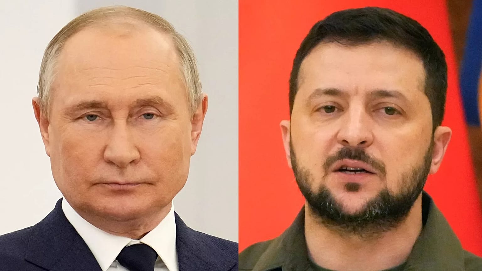 Photo composite du président russe Vladimir Poutine et du président ukrainien Volodymyr Zelenskyy