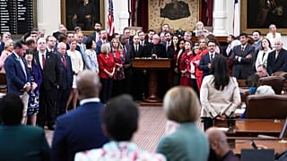 Texas Rep. Todd Hunter faces off with Democrats during debate over a redrawn U.S. congressional map in Texas during a special session, Aug. 20, 2025, in Austin, Texas.