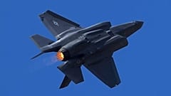 An F-35 in flight at Yelahanka air base in Bengaluru, 11 February, 2025