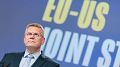 Maroš Šefcovic, EU-Kommissar für Handel und wirtschaftliche Sicherheit, bei einer Pressekonferenz in der Europäischen Kommission in Brüssel am 21. August 2025. 