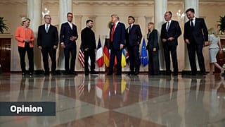 Μια οικογενειακή φωτογραφία πριν από τις πολυμερείς συνομιλίες για την Ουκρανία στην Ουάσινγκτον, 18 Αυγούστου 2025