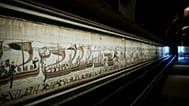 The 11th century Bayeux tapestry chronicling the Norman conquest of England, in Bayeux, Normandy, France.