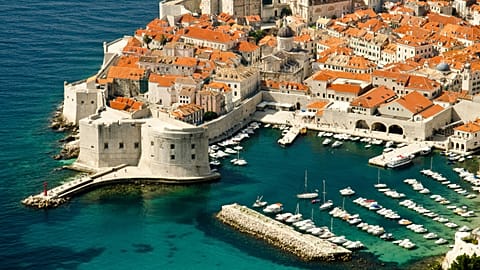 Dubrovnik óvárosának légi képe, Horvátország