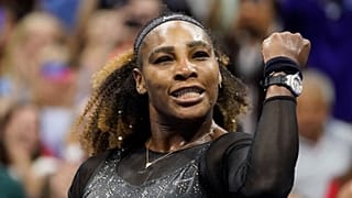Serena Williams, of the United States, reacts after defeating Anett Kontaveit, of Estonia, during the second round of the U.S. Open tennis championships, 31 August 2022.