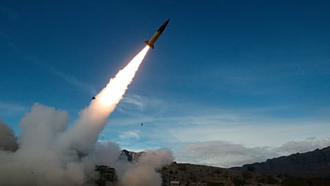 FILE - fire testing at White Sands Missile Range, N.M., on Dec. 14, 2021, of early versions of the Army Tactical Missile System.