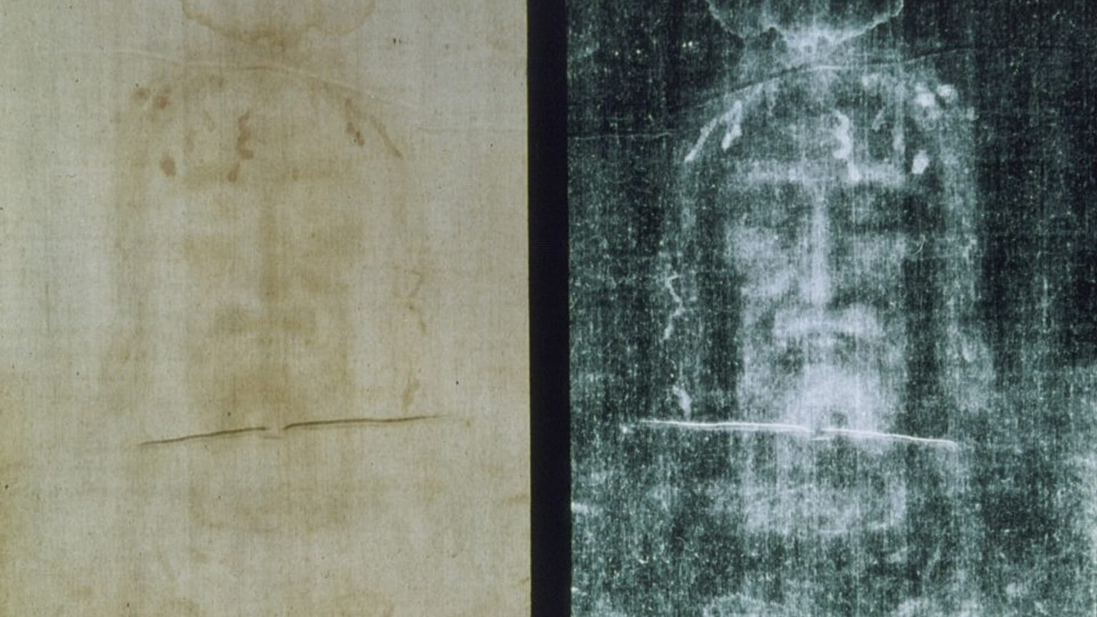 Turin Kefeni'nin fotoğrafı ve negatif görüntüsü.