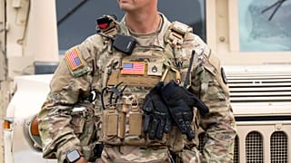 A members of the South Carolina National Guard patrols Union Station, Sunday, Aug. 24, 2025, in Washington. 