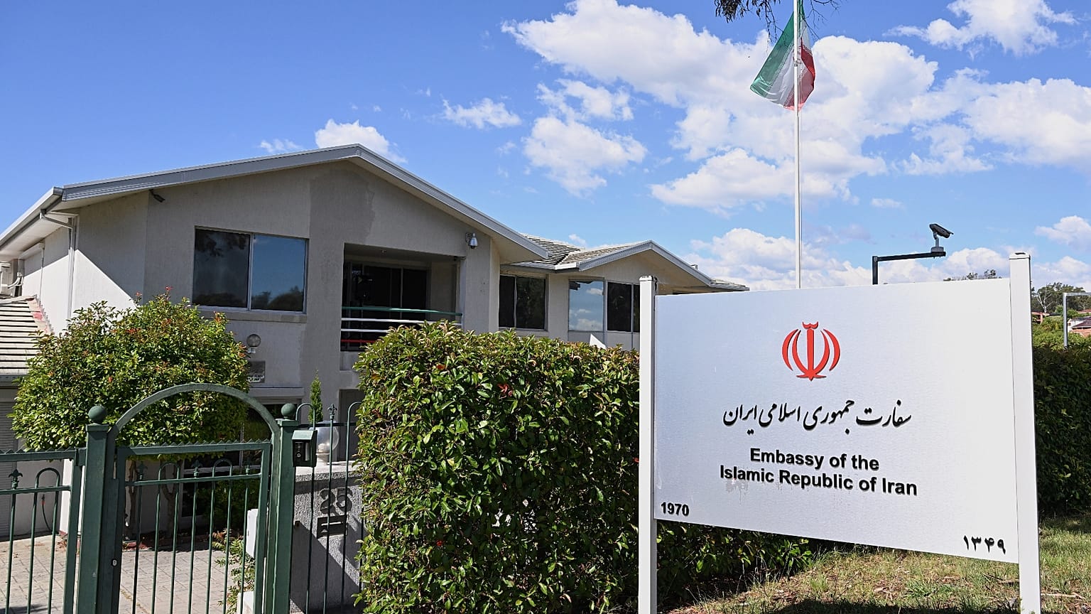 FILE: A general view of the Iranian Embassy in Canberra, 10 February 2023