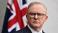 El primer ministro australiano, Anthony Albanese, durante una rueda de prensa en el Parlamento de Canberra, Australia, el martes 26 de agosto de 2025.
