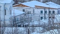 Vue de la colonie pénitentiaire où Alexei Navalny a passé les dernières semaines de sa vie. Kharp, Russie