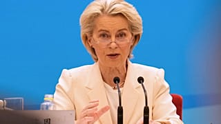 La presidenta de la Comisión Europea, Ursula von der Leyen, en el Gran Salón del Pueblo en Pekín, China, el jueves 24 de julio de 2025.