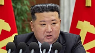 North Korean leader Kim Jong-un delivers a speech in December 2024 in Pyongyang, North Korea.