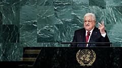 Il presidente palestinese Mahmoud Abbas (Abu Mazen) alla 77esima sessione dell'Assemblea Generale dell'Onu, venerdì 23 settembre 2022, New York. (AP Photo/Julia Nikhinson)