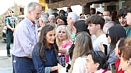 Los Reyes en su visita a Cabezabellosa, el primer municipio evacuado en Extremadura, 29 de agosto de 2025