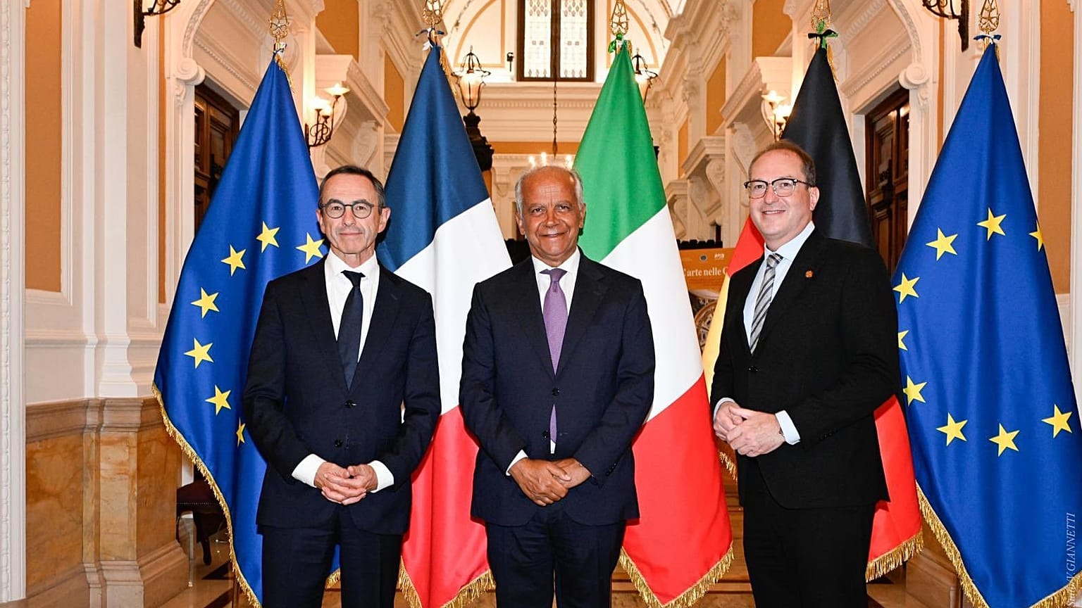 Bruno Retailleau, Matteo Piantedosi e Alexander Dobrindt, ministri dell'Interno di Francia, Italia e Germania