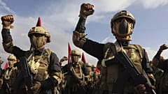 Houthi fighters at an anti-Israeli demonstration in Sana'a